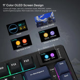 S-K80 75% Keyboard with Color Multimedia Display Mechanical Gaming Keyboard, Wired Hot Swappable Gasket Mount RGB Custom Key Board, Pre-Lubed Stabilizer for Mac/Win, Black Kanagawa